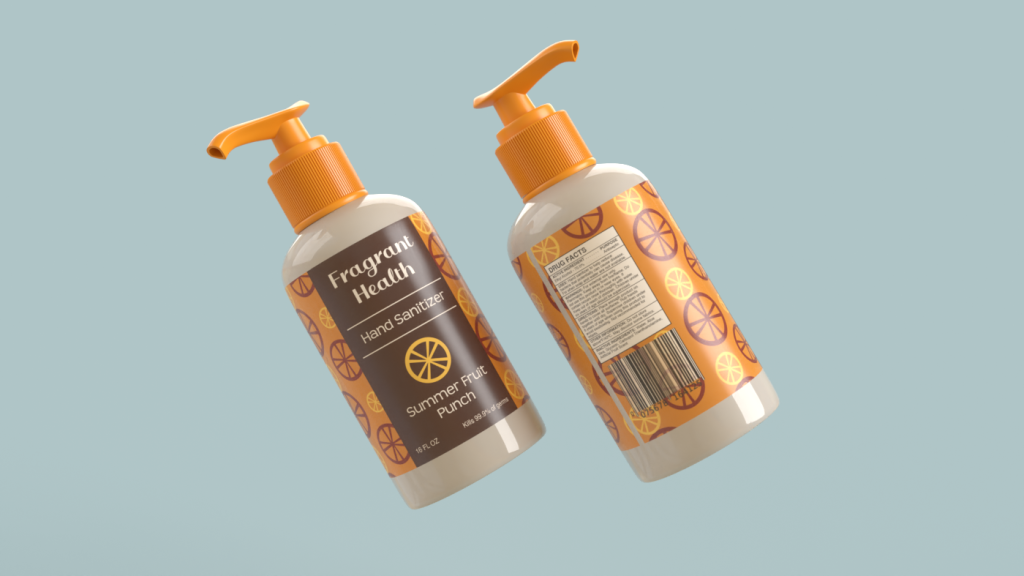 Hand Sanitizer Summer Dispenser Front and Back
